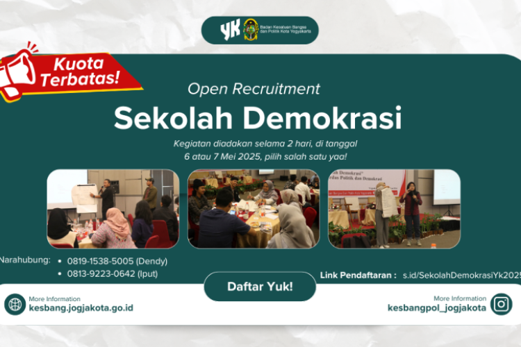Kesbangpol Kota Yogyakarta Buka Sekolah Demokrasi, Ini Manfaatnya